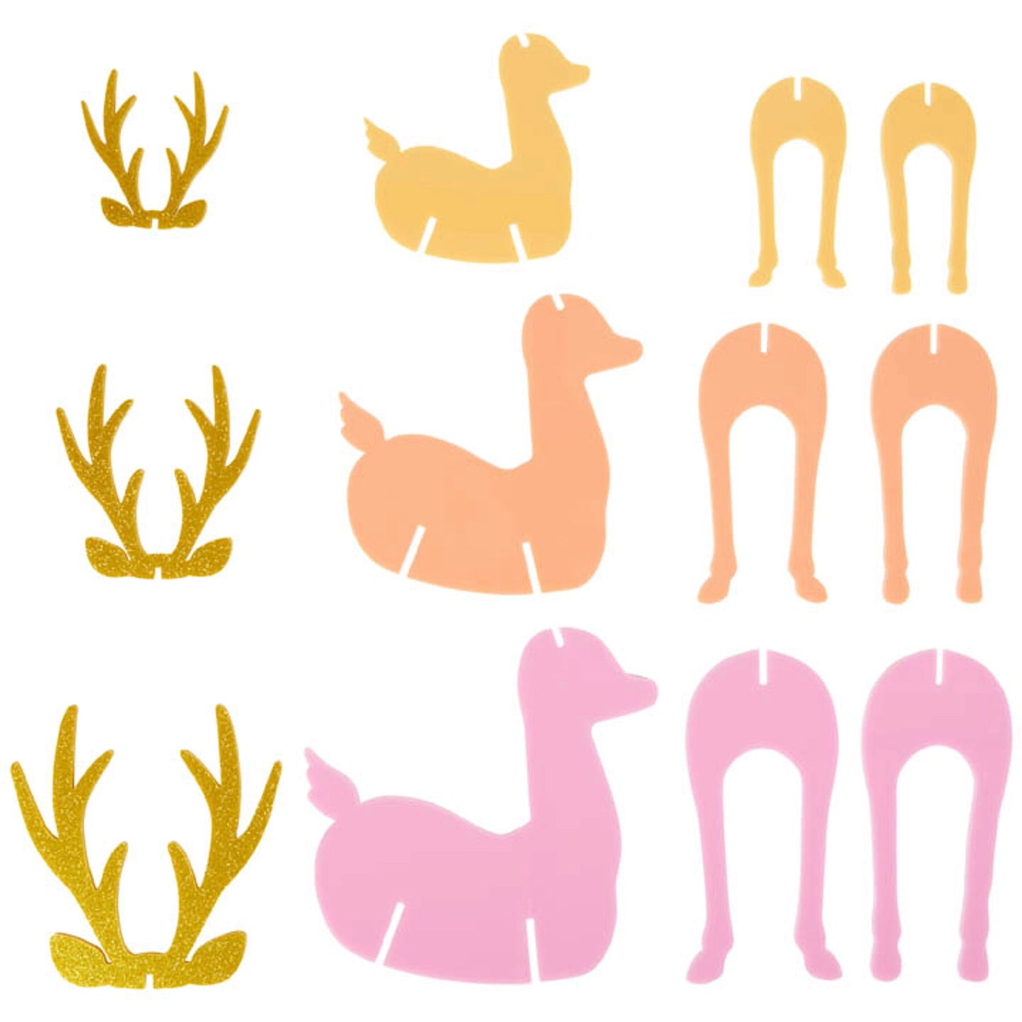 Acrylic Deer - Tangerine, Coral, and Pink - Eden Lifestyle