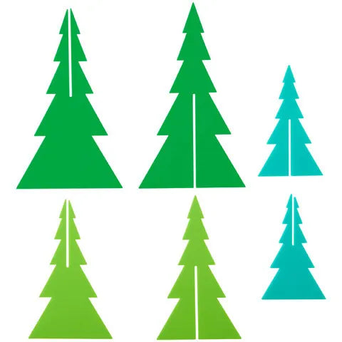 Acrylic Trees - Green, Light Green, and Teal - Eden Lifestyle