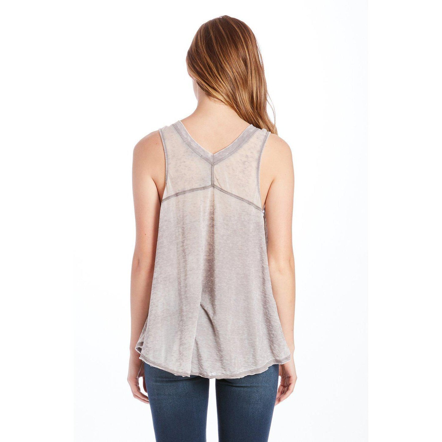 Another Love, Women - Shirts & Tops,  Allison Burnout Heather Grey V-Neck