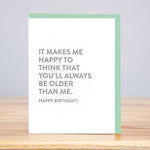 Always Older Birthday (Letterpress) Greeting Card - Eden Lifestyle