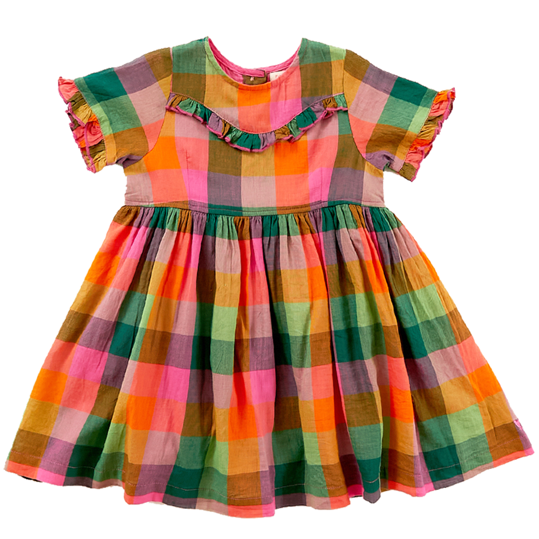 Pink Chicken Amelia Dress - Multi Squares - Eden Lifestyle