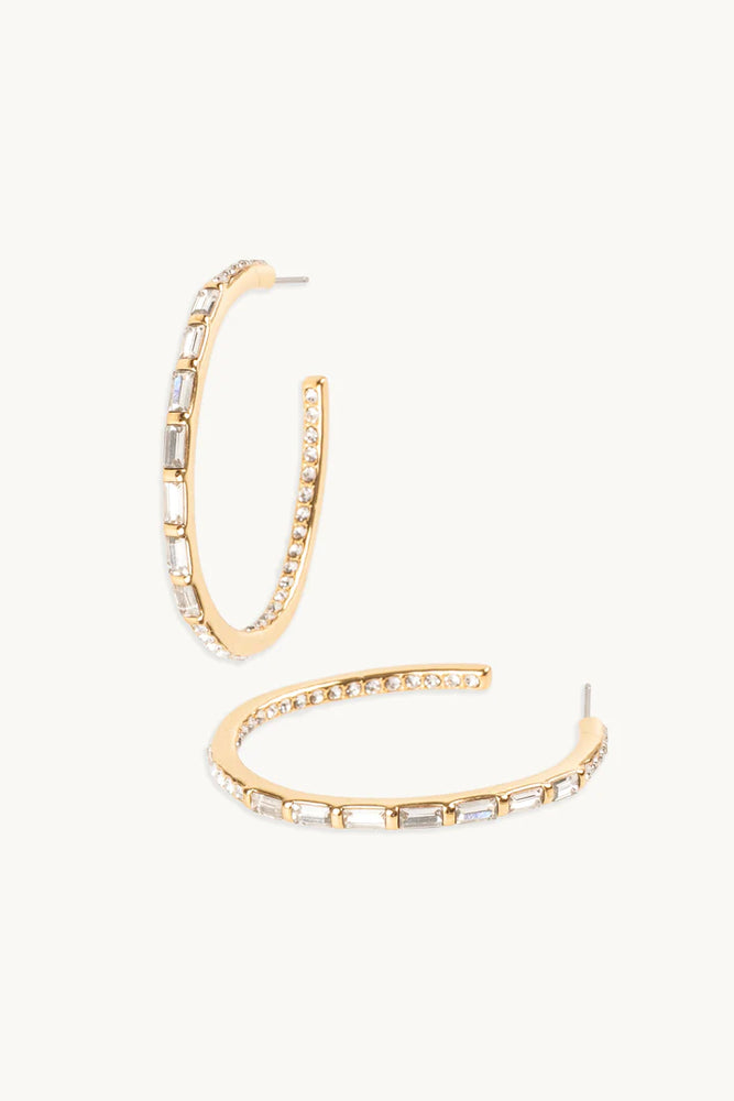 Baguette Crystal Hoop - Eden Lifestyle