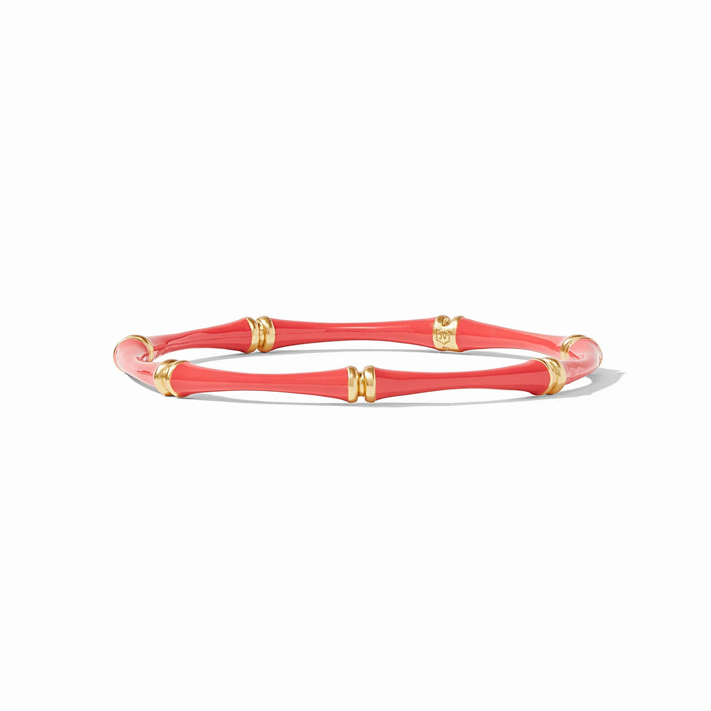 Bamboo Bangle Coral Enamel - Eden Lifestyle