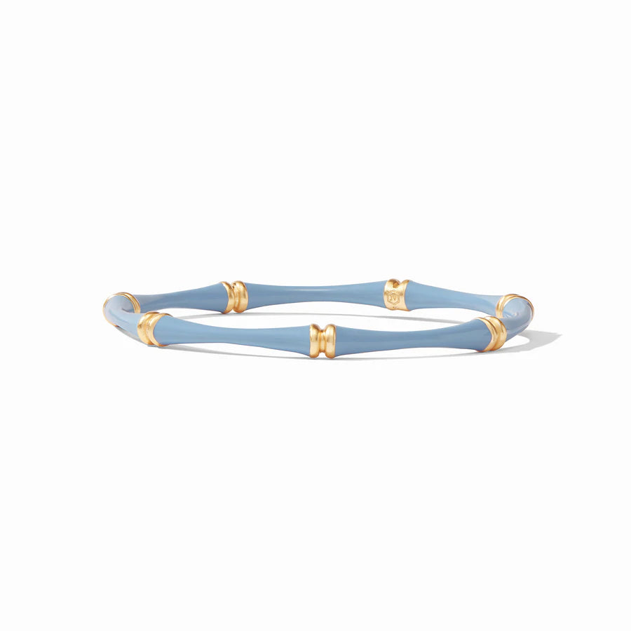 Julie Vos Bamboo Bangle Chalcedony Blue Enamel - Eden Lifestyle