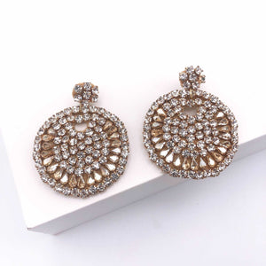 Eden Lifestyle, Accessories - Jewelry,  Beaded Crystal Round Earring