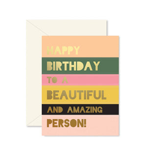Eden Lifestyle Boutique, Gifts - Greeting Cards,  Beautiful Person Colorblock Birthday