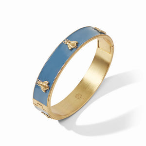 Bee Enamel Hinge Bangle Chalcedony Blue Enamel - Eden Lifestyle