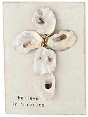 Believe in Miracles Oyster Shell Plaque - Eden Lifestyle