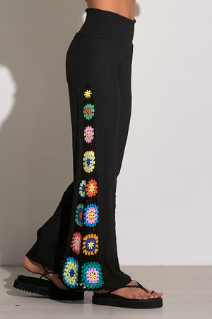 Betty Black Crochet Pants - Eden Lifestyle