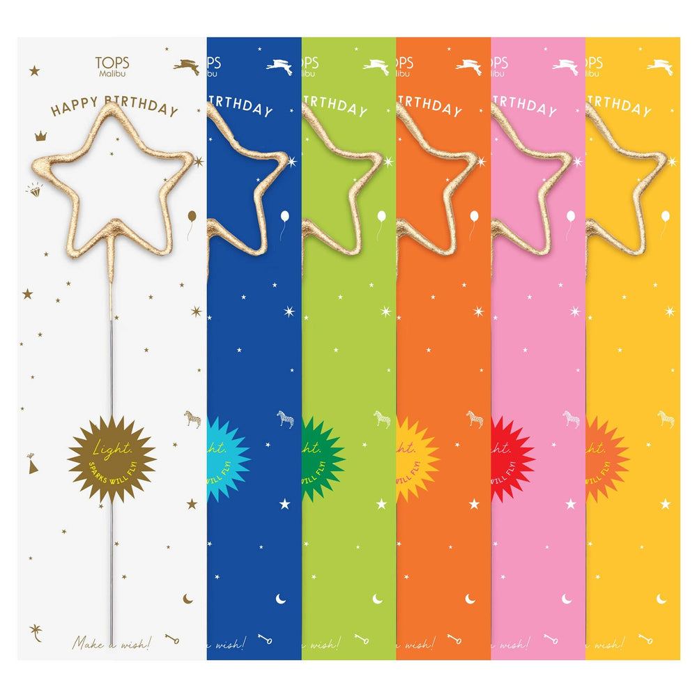 Big Golden Sparklers Happy Birthday Asst. Color - Eden Lifestyle