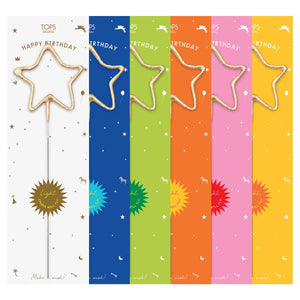 Big Golden Sparklers Happy Birthday Asst. Color - Eden Lifestyle