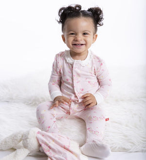 Magnificent Baby, Baby Girl Apparel - Pajamas,  Magnetic Me Birds Of Paradise Modal Magnetic Footie