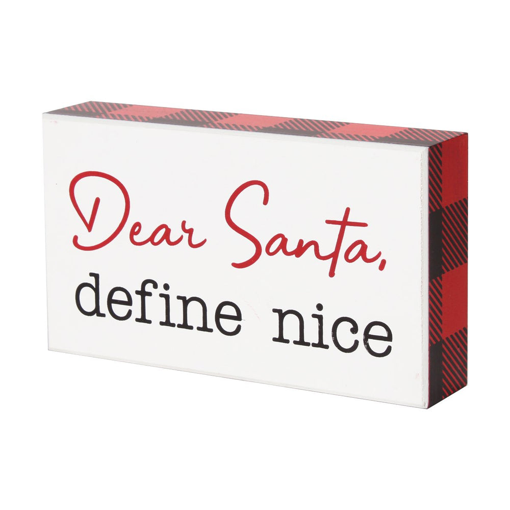 Dear Santa, Define Nice Sign - Eden Lifestyle