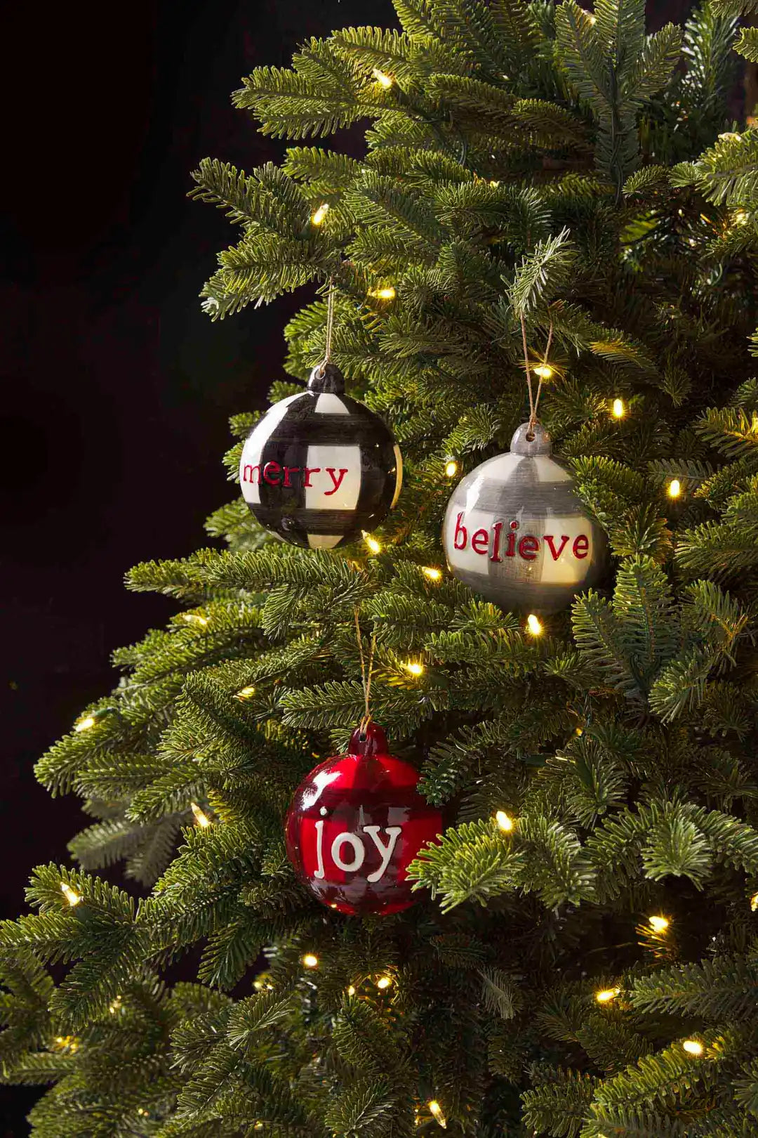 Mud Pie Black Buffalo Check Ball Ornament - Eden Lifestyle