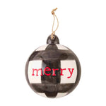 Mud Pie Black Buffalo Check Ball Ornament - Eden Lifestyle