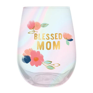 Eden Lifestyle, Home - Drinkware,  Blessed Mom Stemless Glass