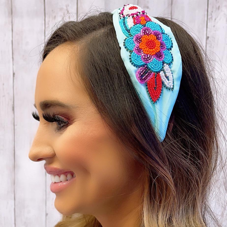 Blue Peonies Headband - Eden Lifestyle