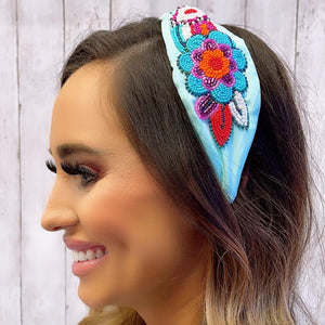 Blue Peonies Headband - Eden Lifestyle