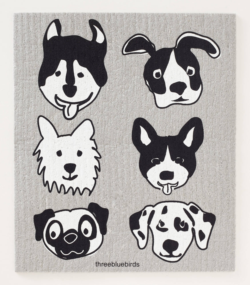 Bow Wow on Grey Swedish Dishcloth - Eden Lifestyle