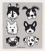 Bow Wow on Grey Swedish Dishcloth - Eden Lifestyle