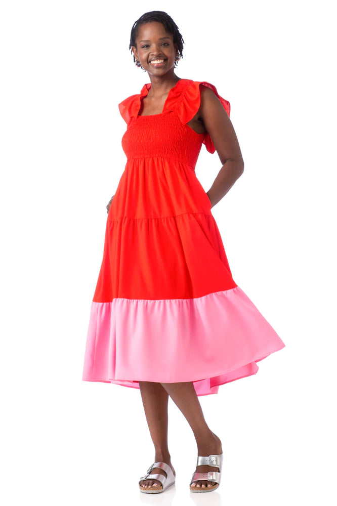 Bray Dress Cosmo Pink and Grenadine - Eden Lifestyle