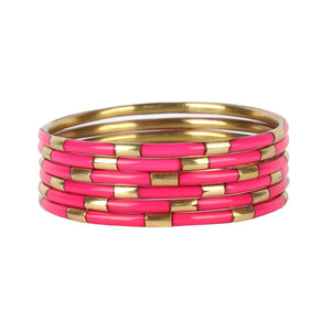 BuDhaGirl - Veda Bracelets - Pink (Set of 6) - Eden Lifestyle