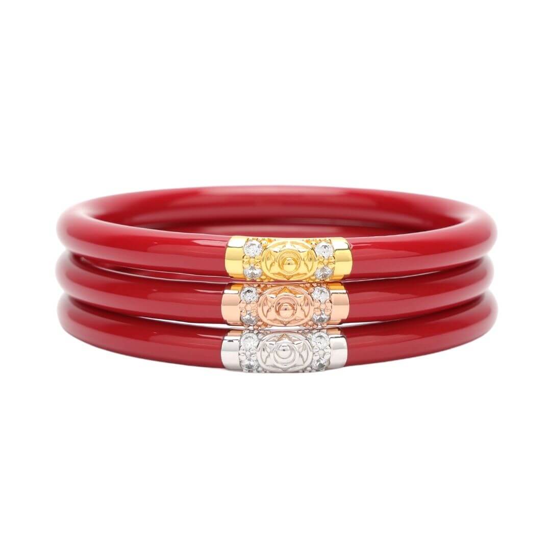 BuDhaGirl -Three Kings All Weather Bangles® (AWB®) - Red - Eden Lifestyle