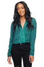 Buddy Love, Women - Shirts & Tops,  Buddy Love Melissa Surplice Neck Long Sleeve Bodysuit - Forest Green