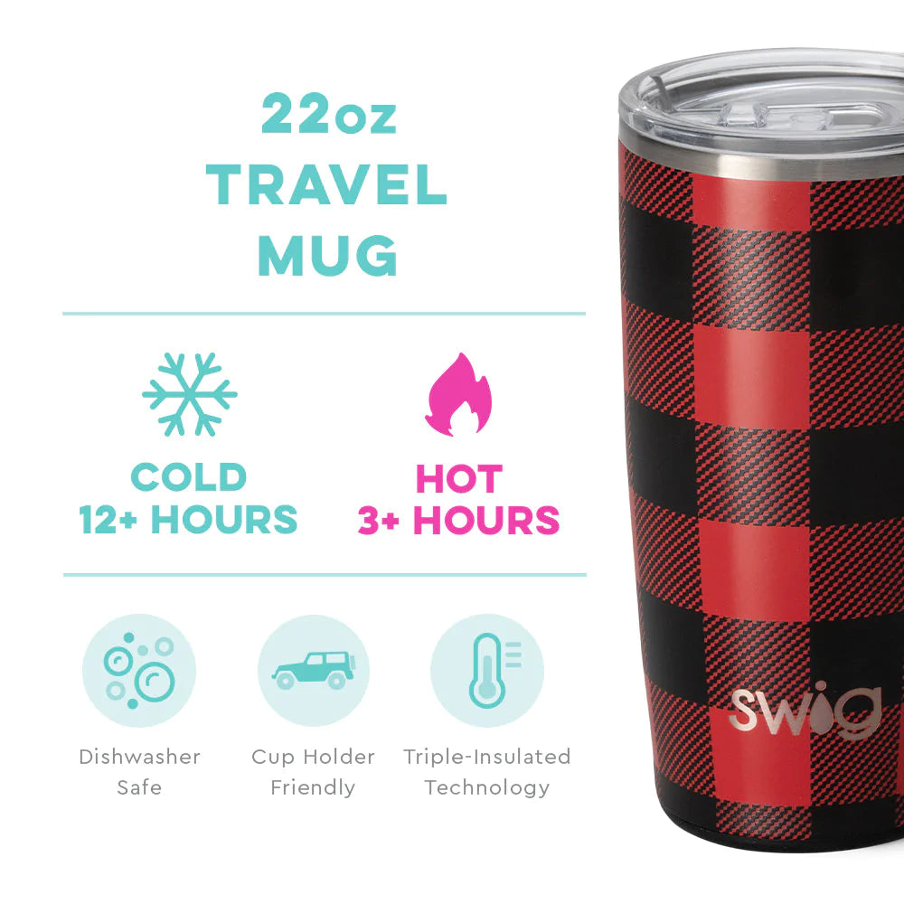 Swig Buffalo Plaid Travel Mug (22oz) - Eden Lifestyle