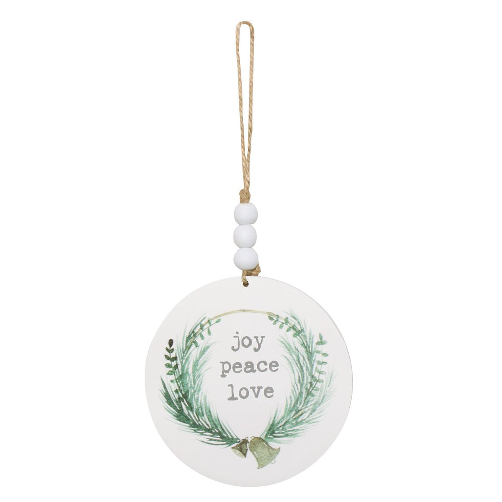 Joy Peace and Love Ornament - Eden Lifestyle