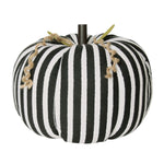 XLarge Black & White Stripe Fabric Pumpkin Decor - Eden Lifestyle