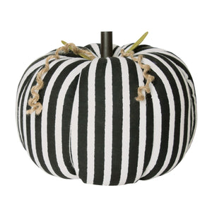 XLarge Black & White Stripe Fabric Pumpkin Decor - Eden Lifestyle
