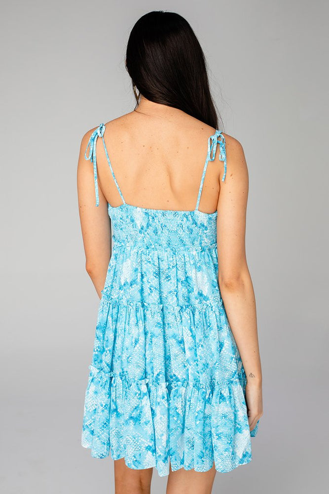 Riley Tiered  Mini Dress Pacific - Eden Lifestyle