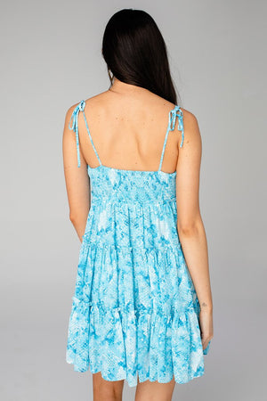 Riley Tiered  Mini Dress Pacific - Eden Lifestyle