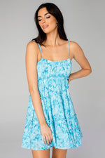 Riley Tiered  Mini Dress Pacific - Eden Lifestyle