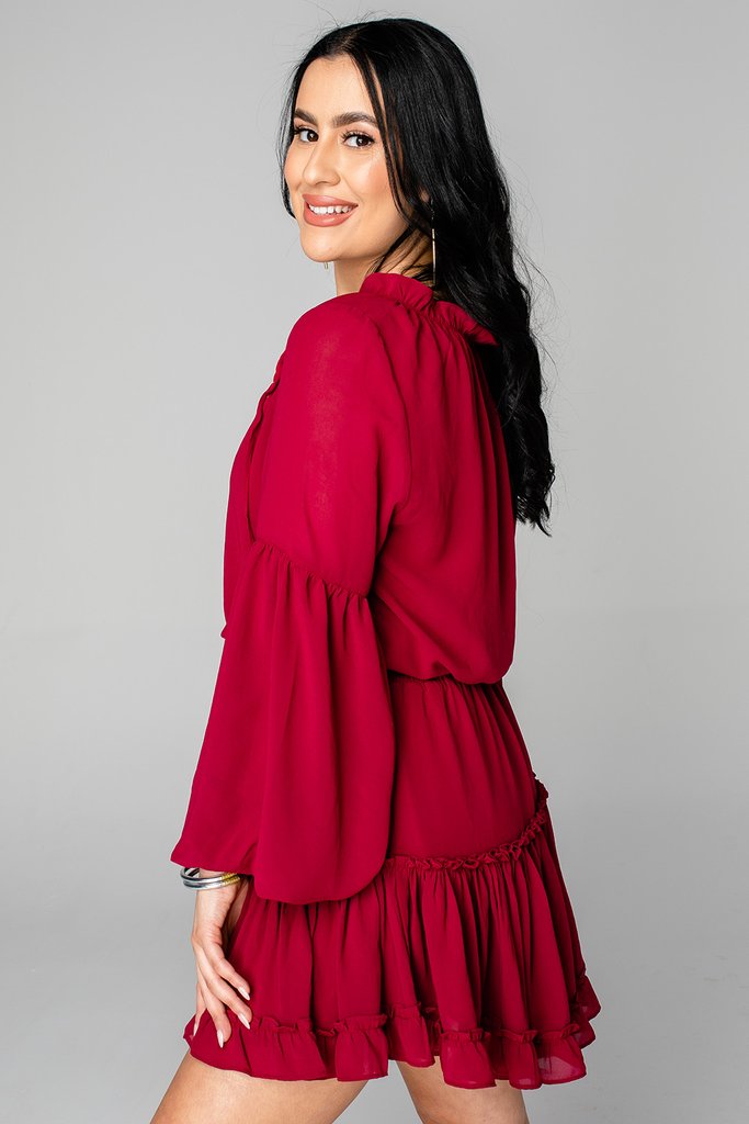 ZoZo Burgundy Dress - Eden Lifestyle