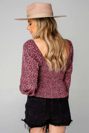 BAILEY SMOCKED BACK TOP - ASTER - Eden Lifestyle