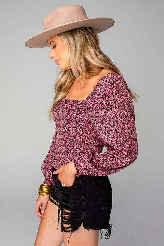 BAILEY SMOCKED BACK TOP - ASTER - Eden Lifestyle