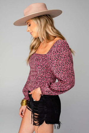 BAILEY SMOCKED BACK TOP - ASTER - Eden Lifestyle