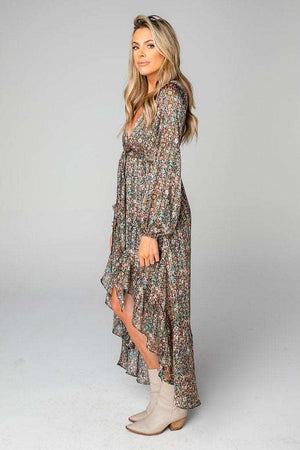 AISHA HIGH-LOW CHIFFON DRESS - GREENHOUSE - Eden Lifestyle