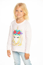 Chaser, Girl - Shirts & Tops,  Chaser Girls Cozy Knit Boxy Pullover Pinky Pinky Unicorn