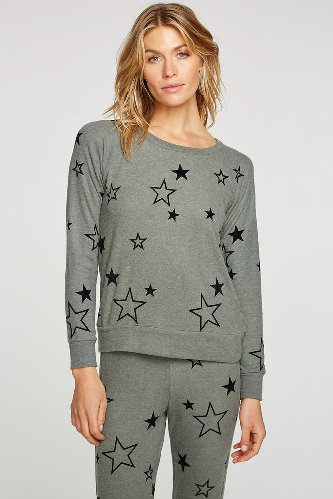 Chaser Velvet Stars Sweatshirt - Eden Lifestyle