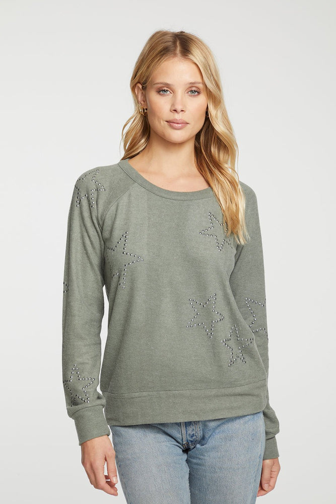 Chaser  STUDDED STARS Ragland Pullover - Eden Lifestyle