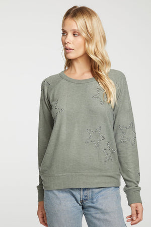 Chaser  STUDDED STARS Ragland Pullover - Eden Lifestyle