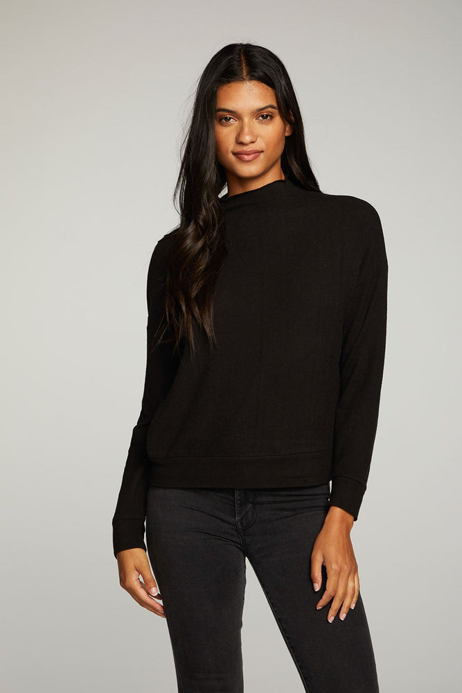 Chaser RPET BLISS KNIT LONG SLEEVE MOCK NECK PULLOVER - Eden Lifestyle