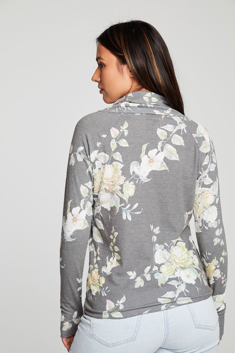 Chaser HERITAGE WAFFLE LONG SLEEVE MOCK NECK RAGLAN TEE WITH THUMBHOLE - Eden Lifestyle