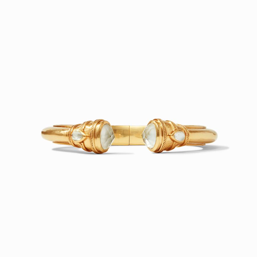 Julie Vos - Cassis Demi Cuff Gold Iridescent Clear Crystal - Eden Lifestyle