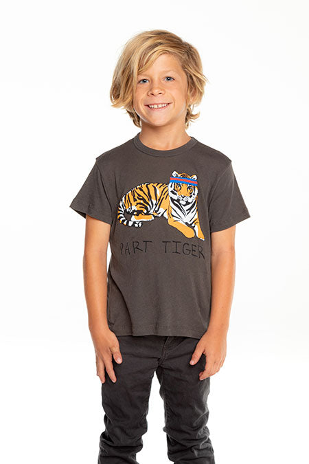 Chaser, Boy - Tees,  Chaser - Boys Gauzy Cotton Short Sleeve Tee - Sporty Tiger