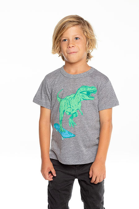 Chaser, Boy - Tees,  Chaser - Boys Triblend Short Sleeve Crew Neck Tee - Dino Skater