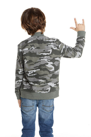 Chaser, Boy - Shirts,  Chaser Boys Love Knit Zip up Mock Neck Jacket with Rib